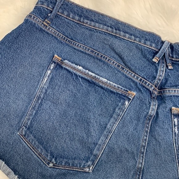 Good American Good 90’s High Waisted Denim Jean Frayed Cut Off Shorts Plus Sz 20 - Picture 12 of 13